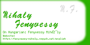 mihaly fenyvessy business card